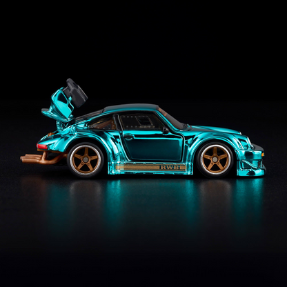 Porsche 930 RWB in Spectraflame Teal – Hot Wheels Mattel Creations Diecast Model 1:64