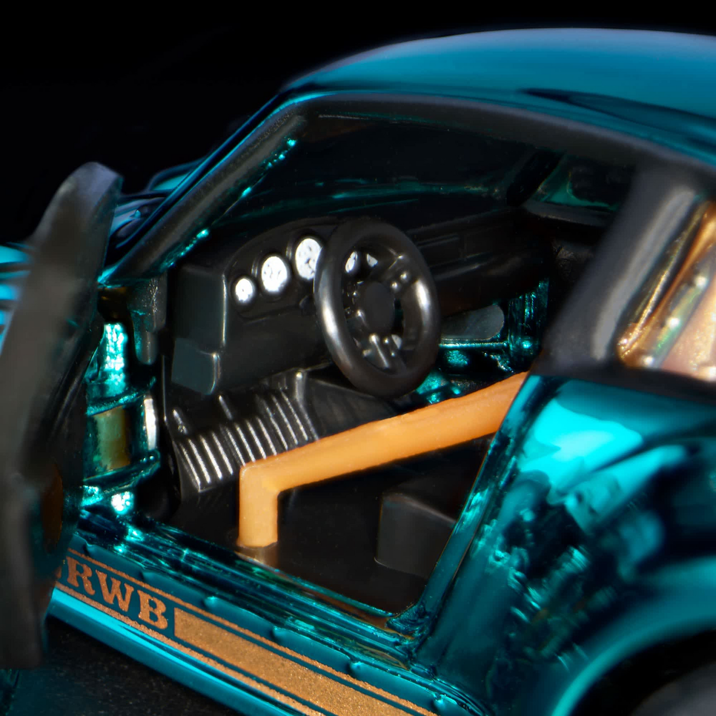 Porsche 930 RWB in Spectraflame Teal – Hot Wheels Mattel Creations Diecast Model 1:64