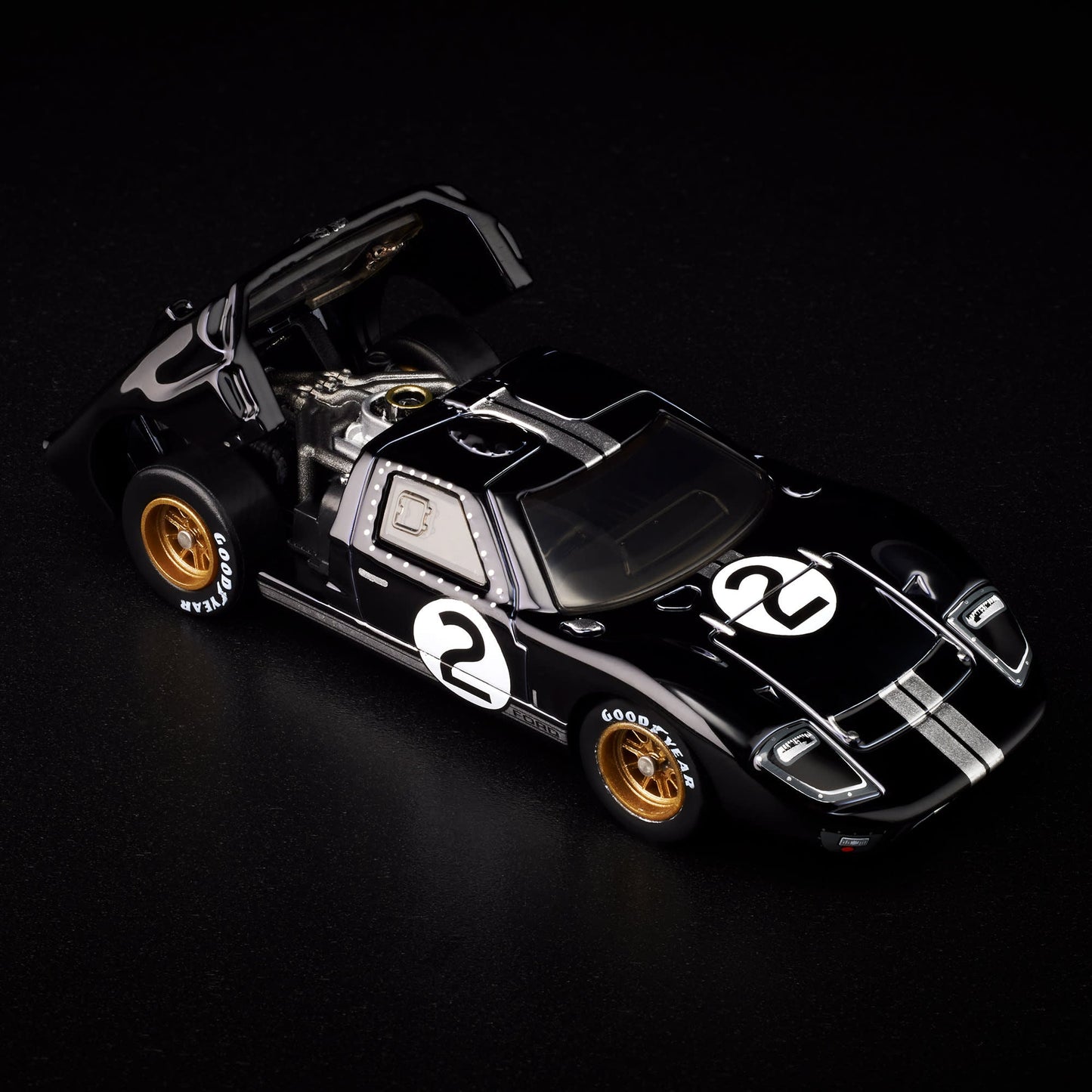 Hot Wheels RLC Exclusive Ford GT40 MkII 1:64 Diecast - Black #2 Le Mans Winner