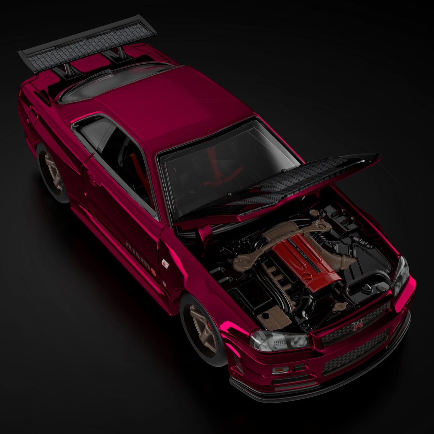 Hot Wheels RLC Exclusive Nissan Skyline GT-R (BNR34) 1:64 Diecast - Chameleon Oxblood