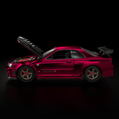 Hot Wheels RLC Exclusive Nissan Skyline GT-R (BNR34) 1:64 Diecast - Chameleon Oxblood